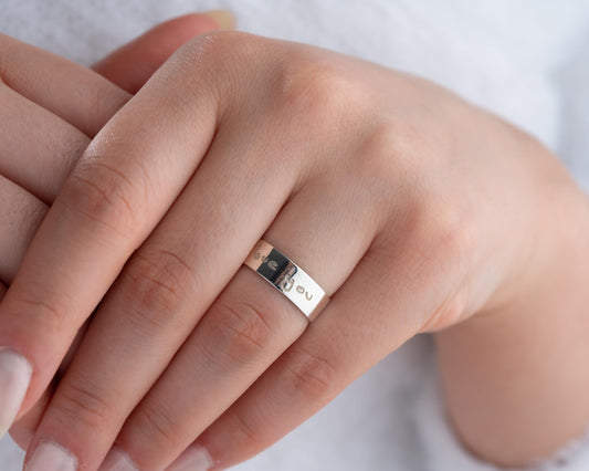 Personalized Ring with Love Message for Women, 925 Sterling Silver