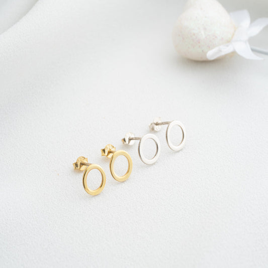 Minimalist Custom Circle Earrings for Women, 925 Sterling Silver