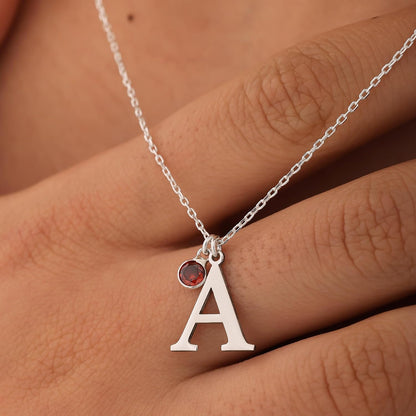 Kadınlar İçin Kişiselleştirilmiş İlk Doğum Taşı Kolyesi, 925 Ayar Gümüş