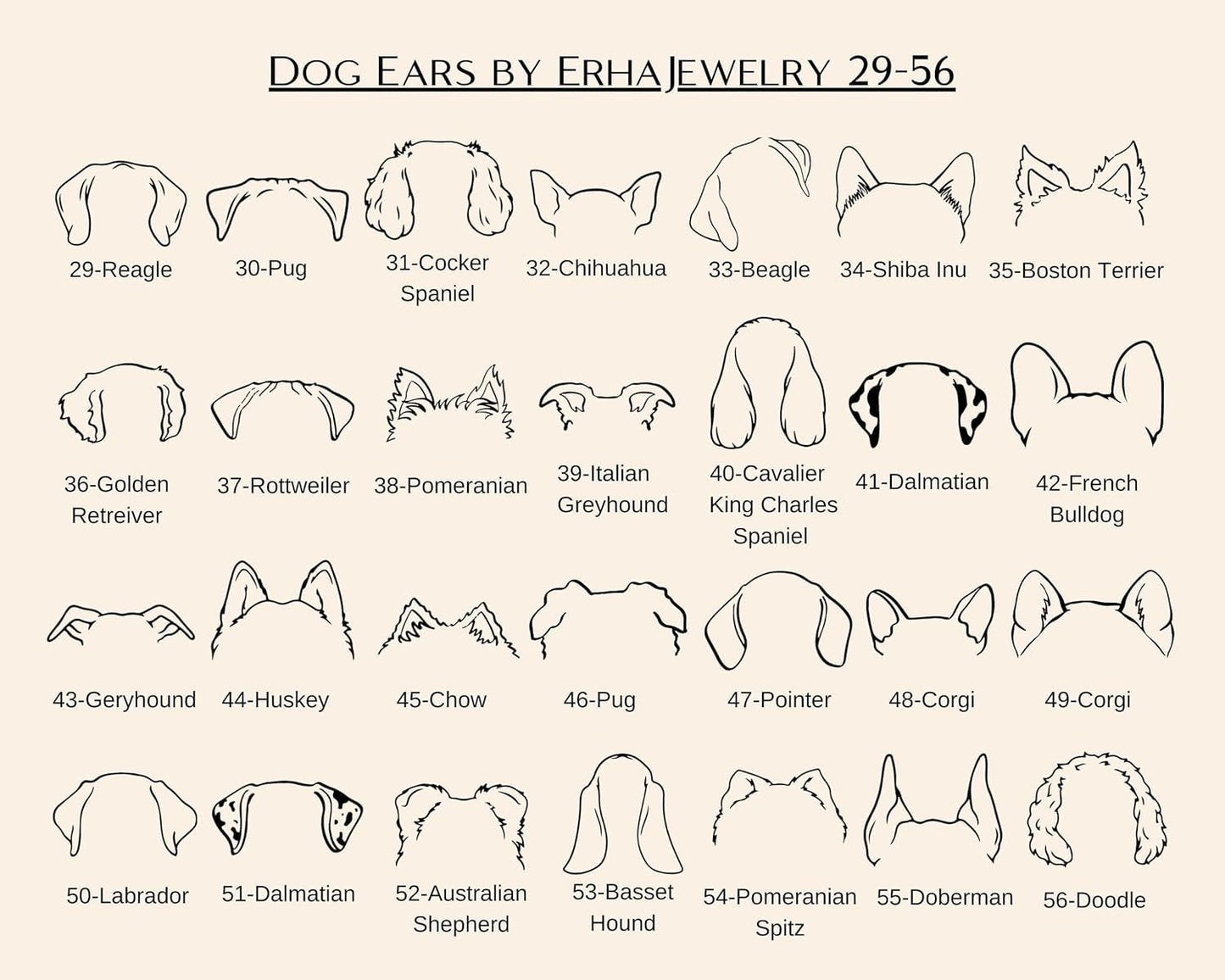 Personalized Dog Ears And Name Necklace, 925 Sterling Silver