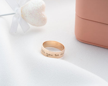 Personalized Ring with Love Message for Women, 925 Sterling Silver