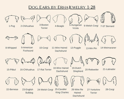 Personalized Dog Ears And Name Necklace, 925 Sterling Silver