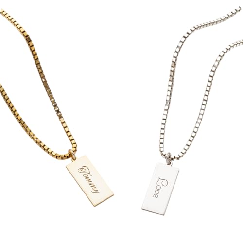 Personalized Bar Name Necklace for Women, 925 Sterling Silver