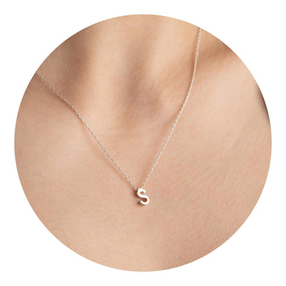 3d Letter Personalized Initial Letter Necklace, 925 Sterling Silver