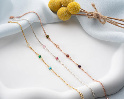 Personalized Bracelet for Women with Birthstone, 925 Sterling Silver