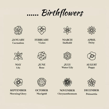 Personalized Flower and Initial Bracelet with Birthstone for Women, 925 Sterling Silver