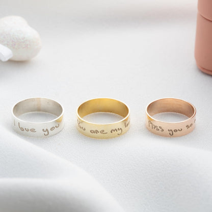 Personalized Ring with Love Message for Women, 925 Sterling Silver