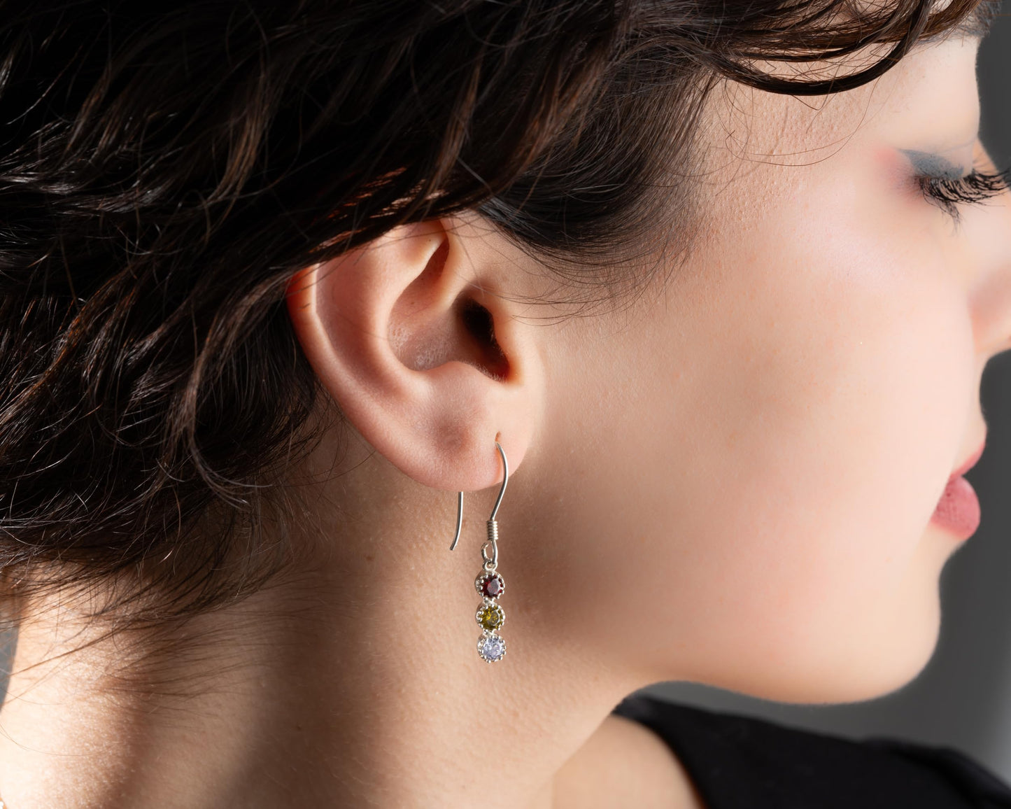 Kadınlar İçin Doğum Taşlı Kişiselleştirilmiş Kolye ve Küpe Seti, 925 Ayar Gümüş