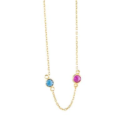 Personalized Birthstone Necklace For Women, 925 Sterling Silver