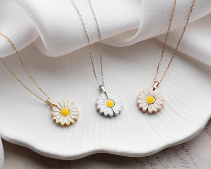 Personalized Daisy Necklace Personalized Hidden Name Pendant, 925 Sterling Silver