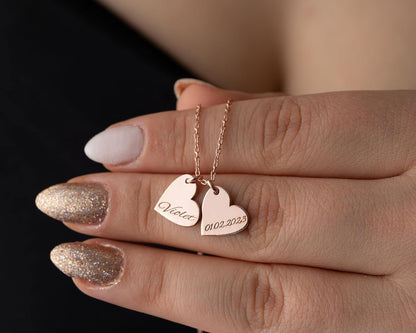 Personalized Name Heart Necklace, 925 Sterling Silver