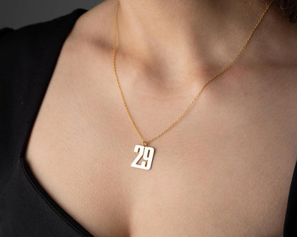 Personalized Number Necklace for Women, 925 Sterling Silver