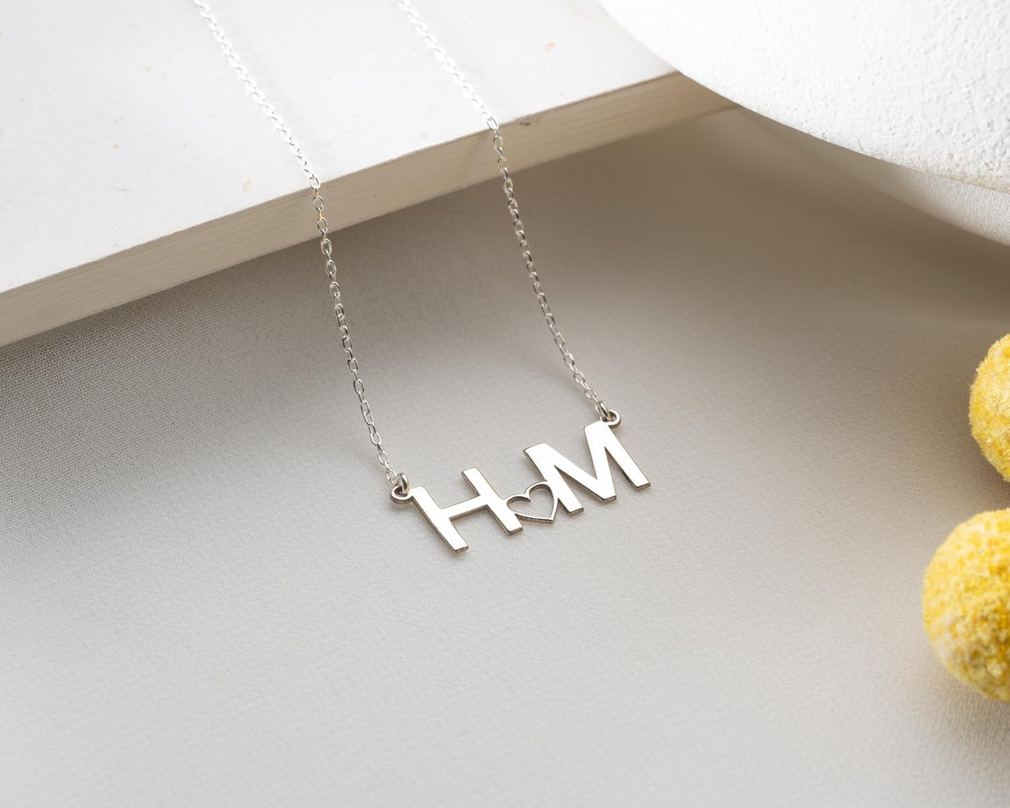 Personalized Initial Necklace for Women, 925 Sterling Silver