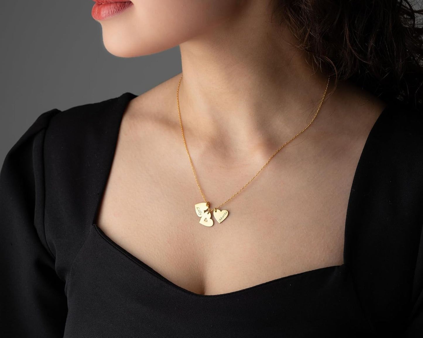 Personalized Name Heart Necklace, 925 Sterling Silver