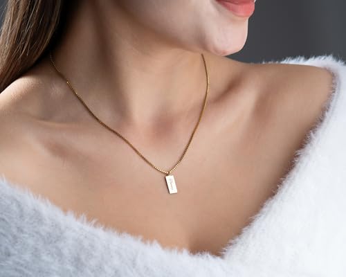 Personalized Bar Name Necklace for Women, 925 Sterling Silver