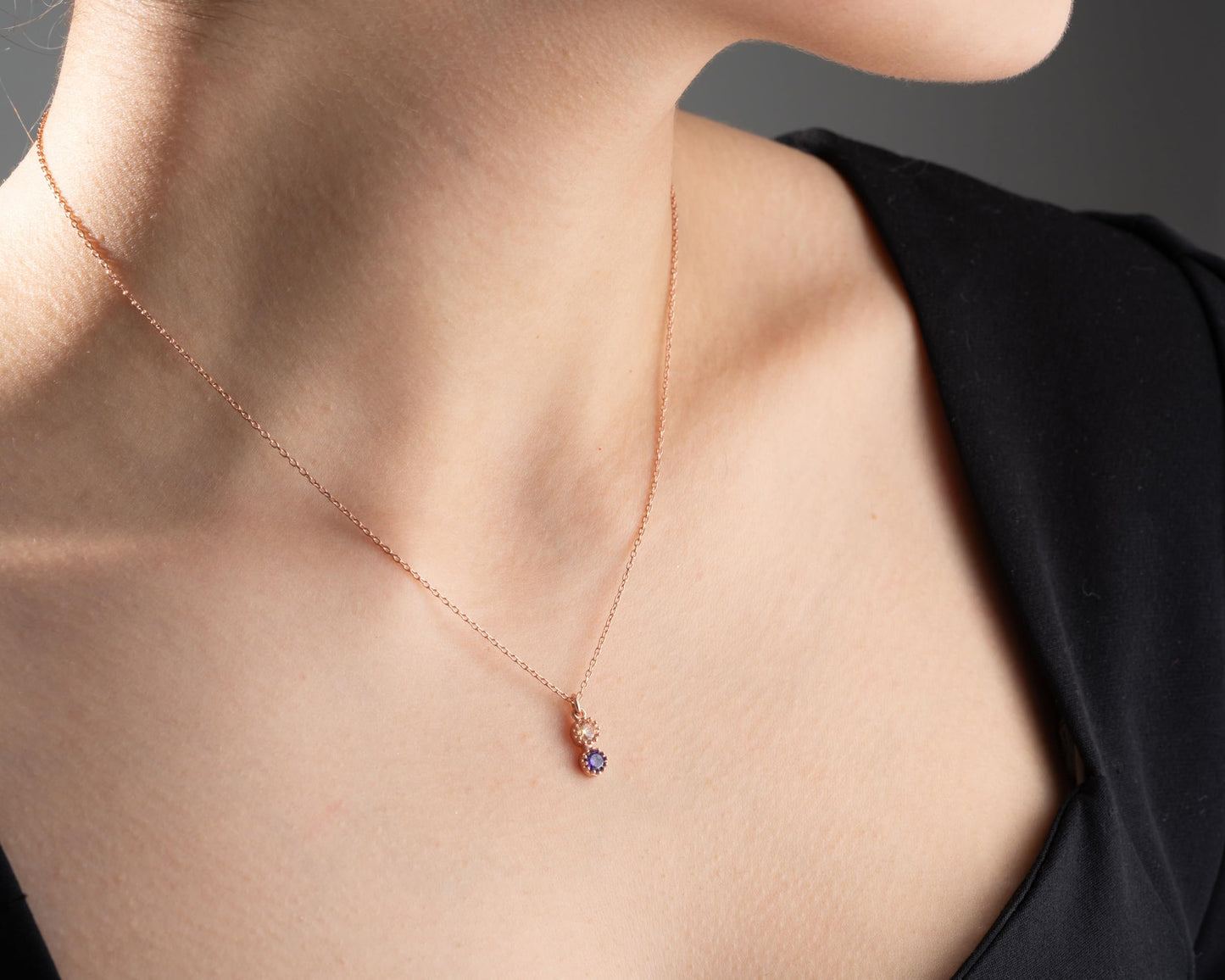 Kadınlar İçin Doğum Taşlı Kişiselleştirilmiş Kolye ve Küpe Seti, 925 Ayar Gümüş