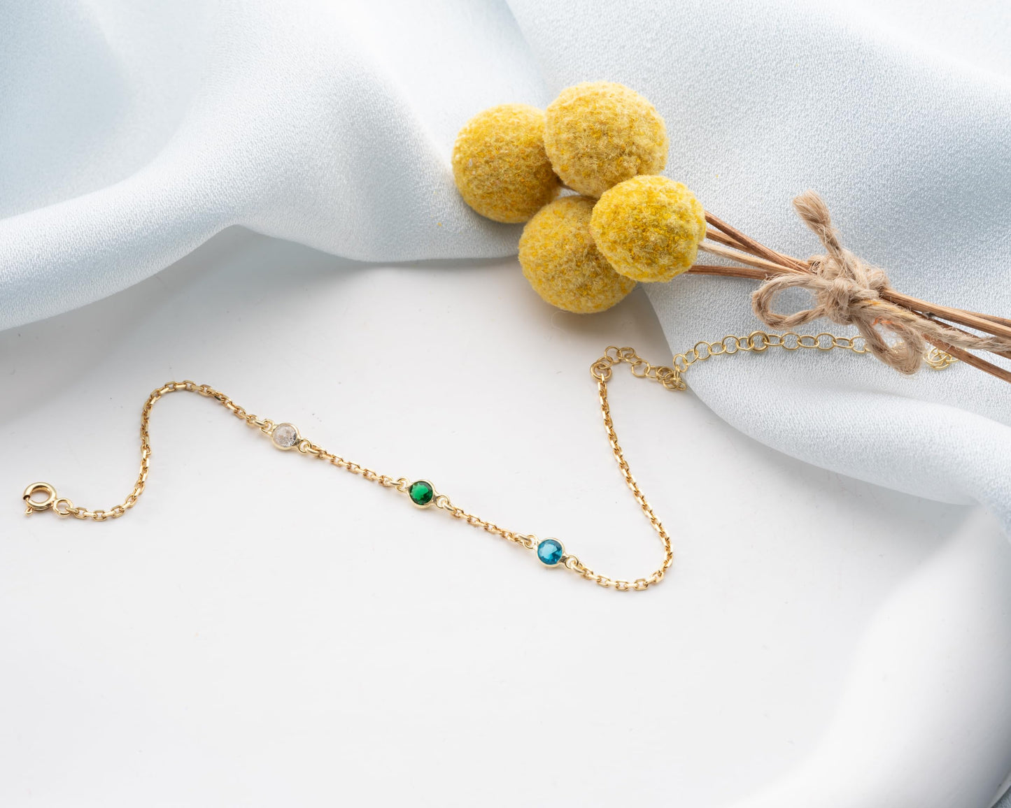 Personalized Bracelet for Women with Birthstone, 925 Sterling Silver