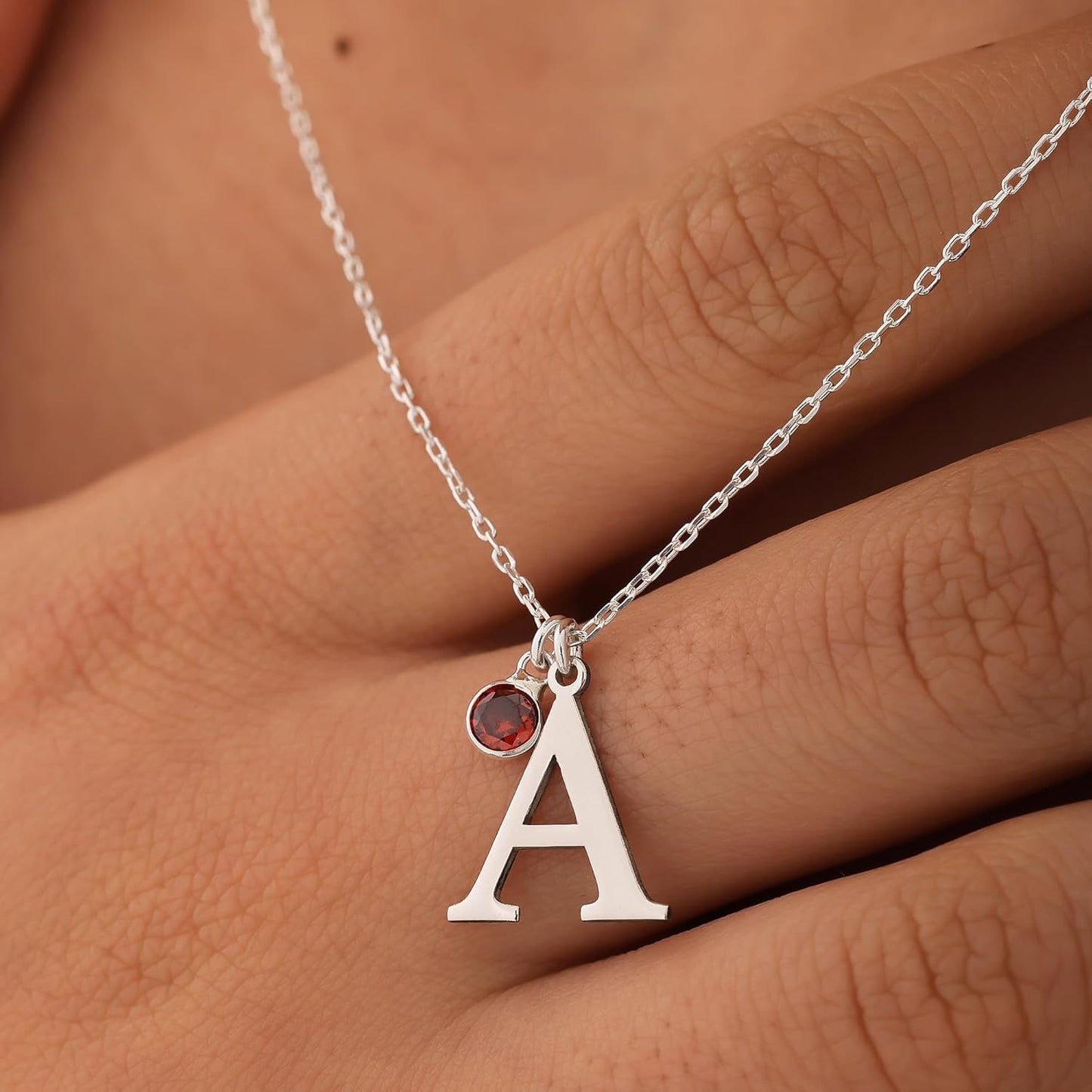 Kadınlar İçin Kişiselleştirilmiş İlk Doğum Taşı Kolyesi, 925 Ayar Gümüş