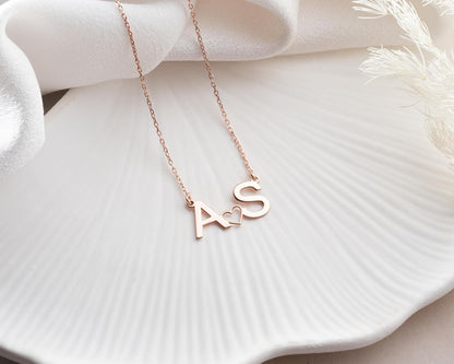 Personalized Initial Necklace for Women, 925 Sterling Silver