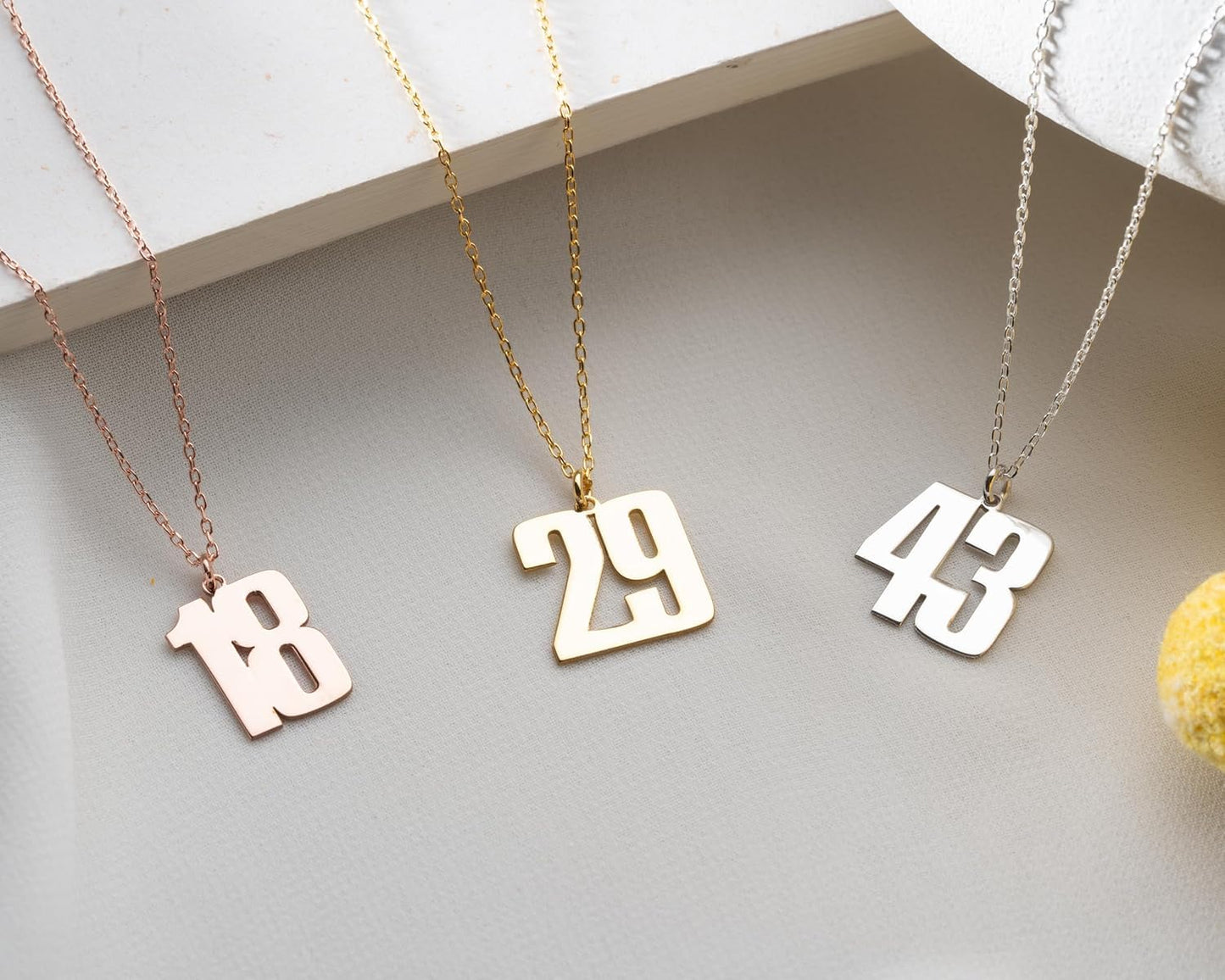 Personalized Number Necklace for Women, 925 Sterling Silver