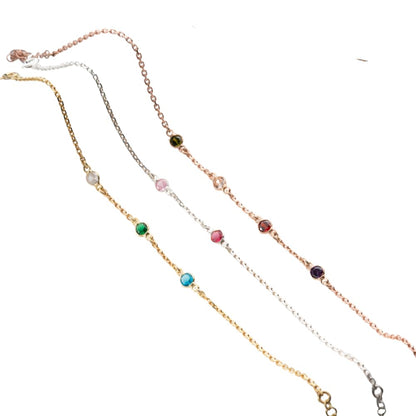 Personalized Bracelet for Women with Birthstone, 925 Sterling Silver