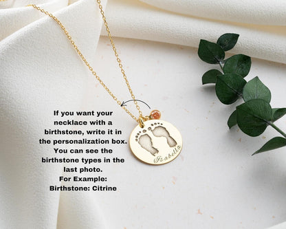 Personalized Newborn Footprint Necklace, 925 Sterling Silver