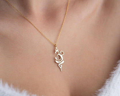 Spiritual Yoga Breathe Necklace, 925 Sterling Silver