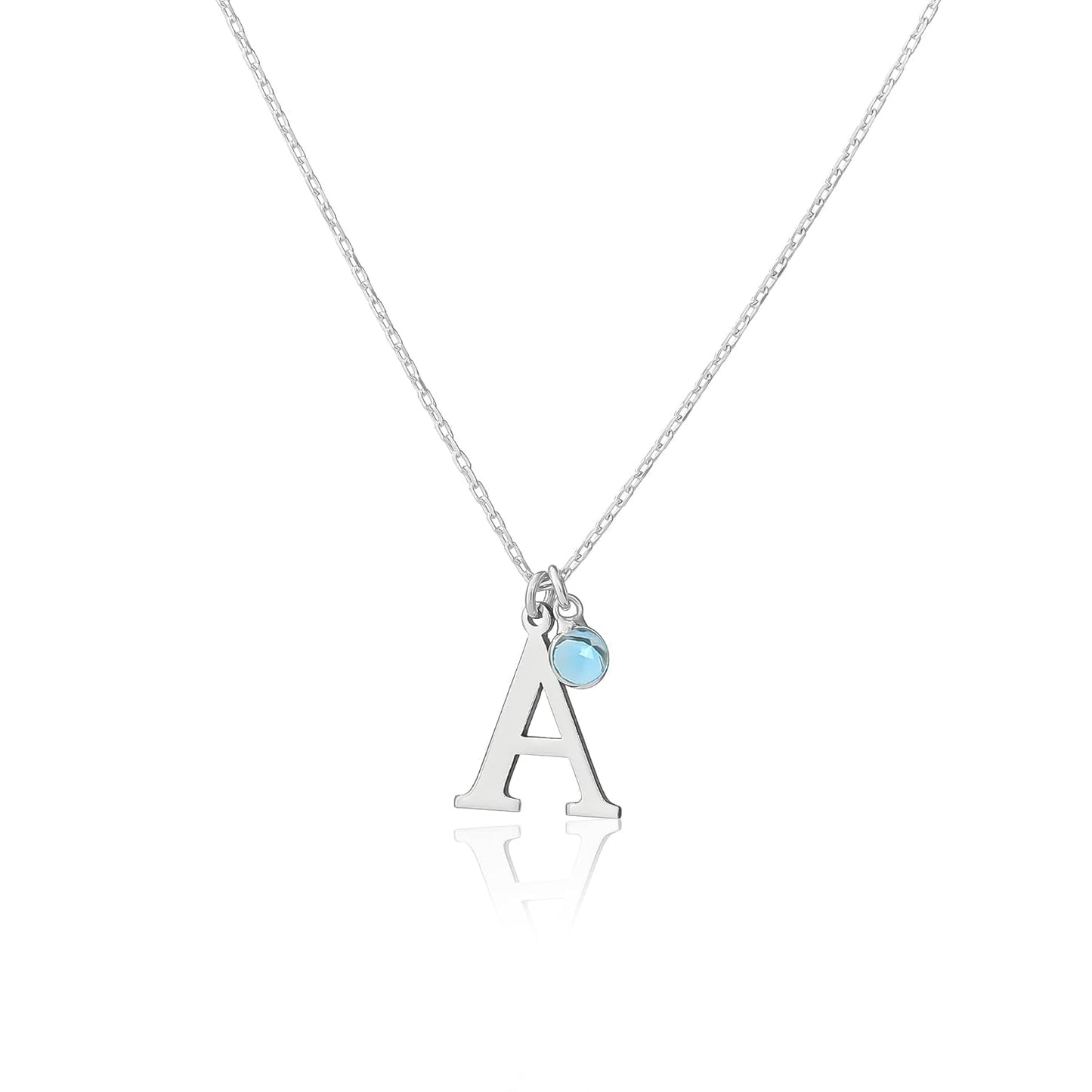 Kadınlar İçin Kişiselleştirilmiş İlk Doğum Taşı Kolyesi, 925 Ayar Gümüş