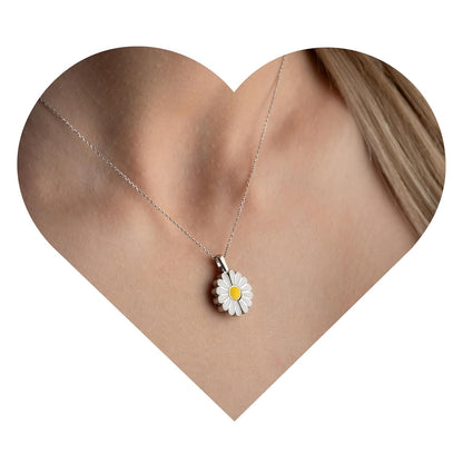 Personalized Daisy Necklace Personalized Hidden Name Pendant, 925 Sterling Silver