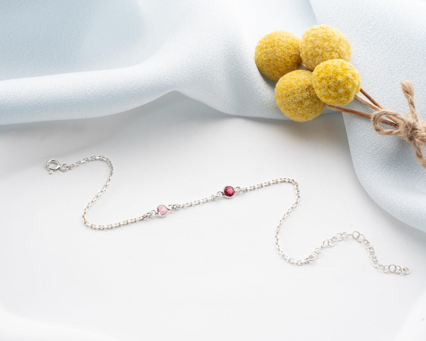 Personalized Bracelet for Women with Birthstone, 925 Sterling Silver