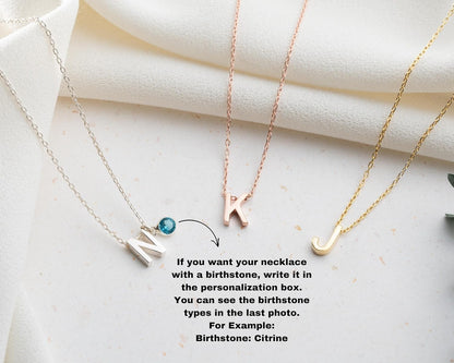 3d Letter Personalized Initial Letter Necklace, 925 Sterling Silver