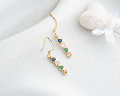 Personalized Birthstone Earrings for Women, 925 Sterling Silver