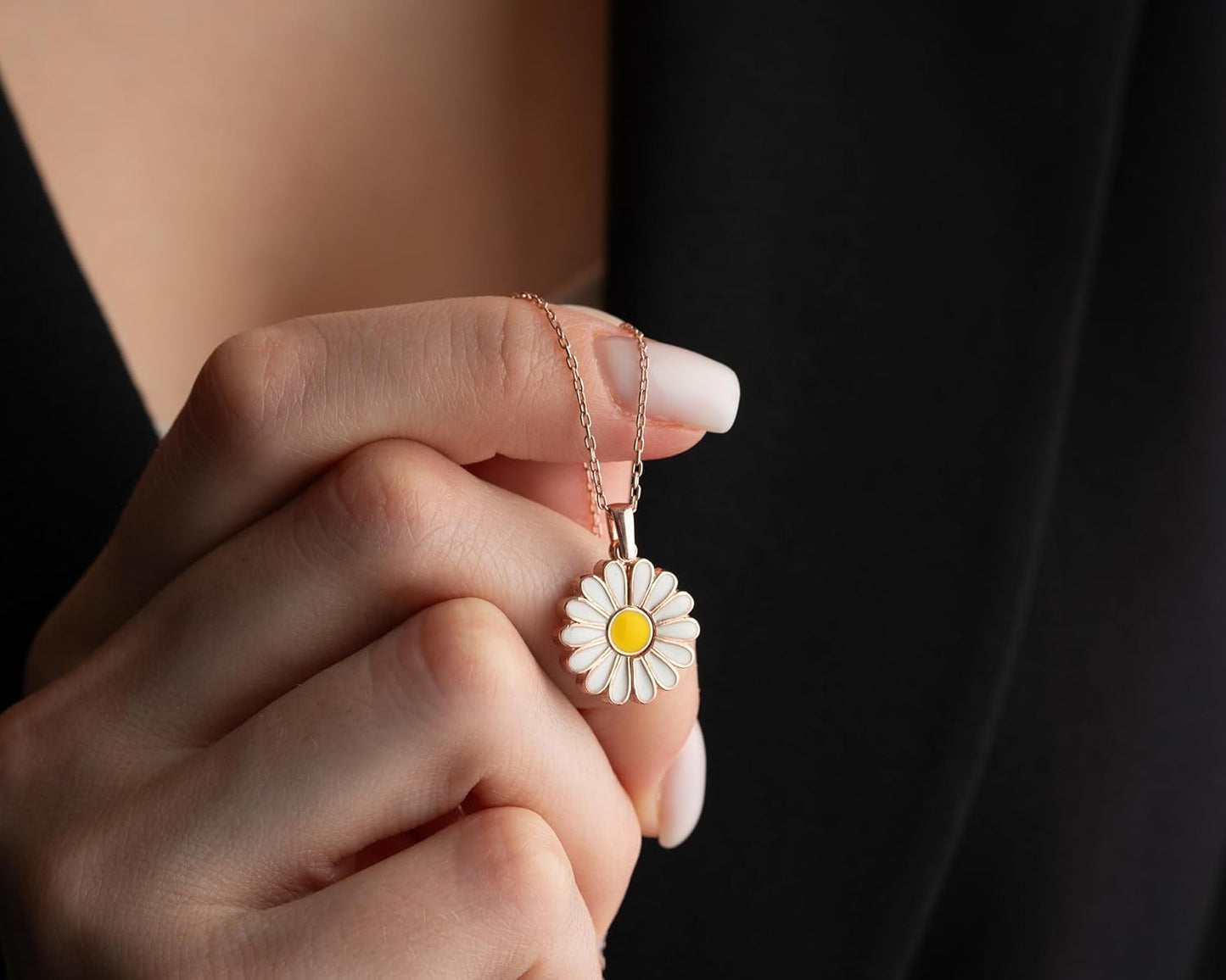 Personalized Daisy Necklace Personalized Hidden Name Pendant, 925 Sterling Silver