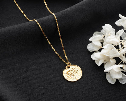 Tree of Life Necklace Hammered, 925 Sterling Silver