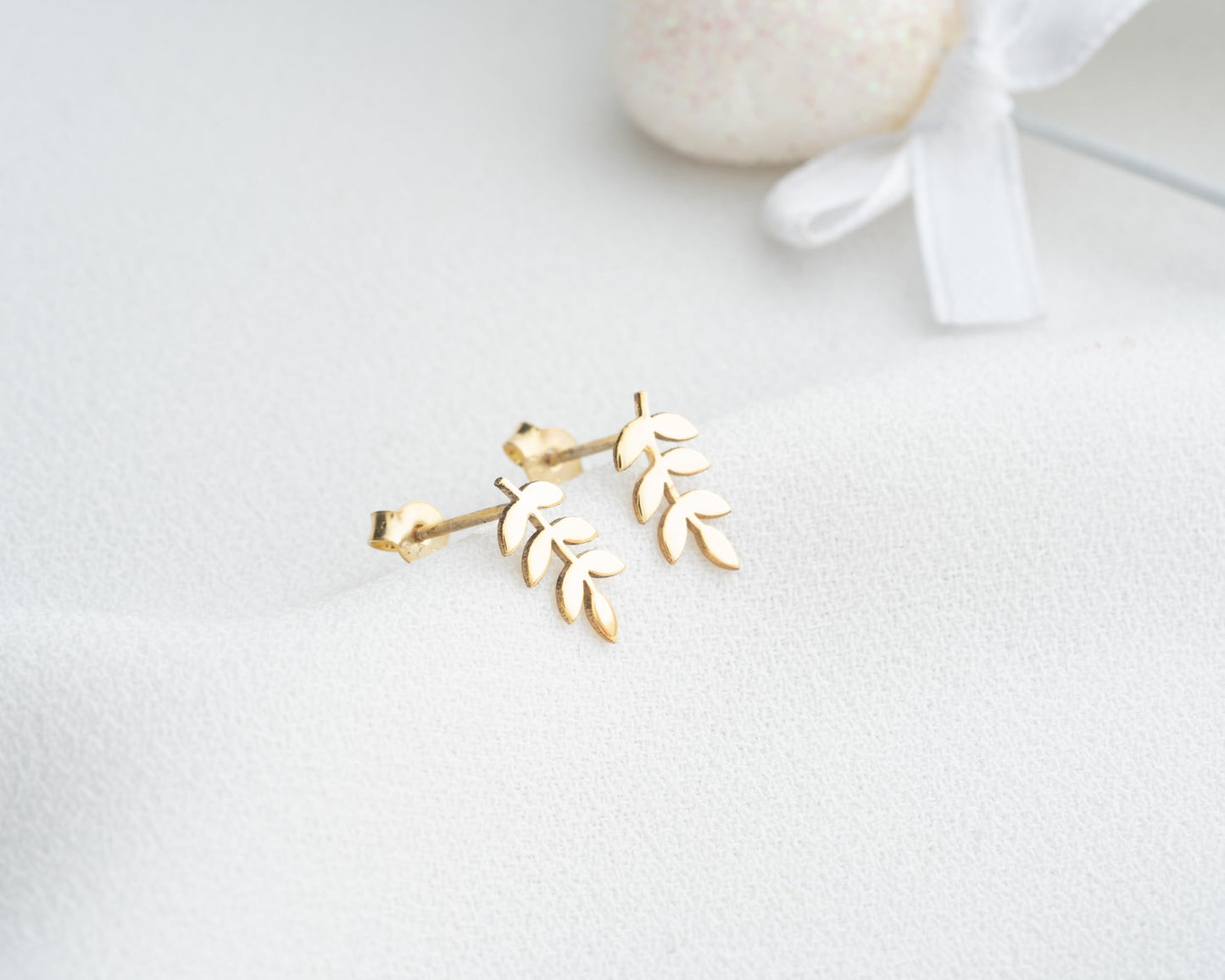 Custom Leaf Earrings for Women, Nature Inspired Stud Earrings, 925 Sterling Silver
