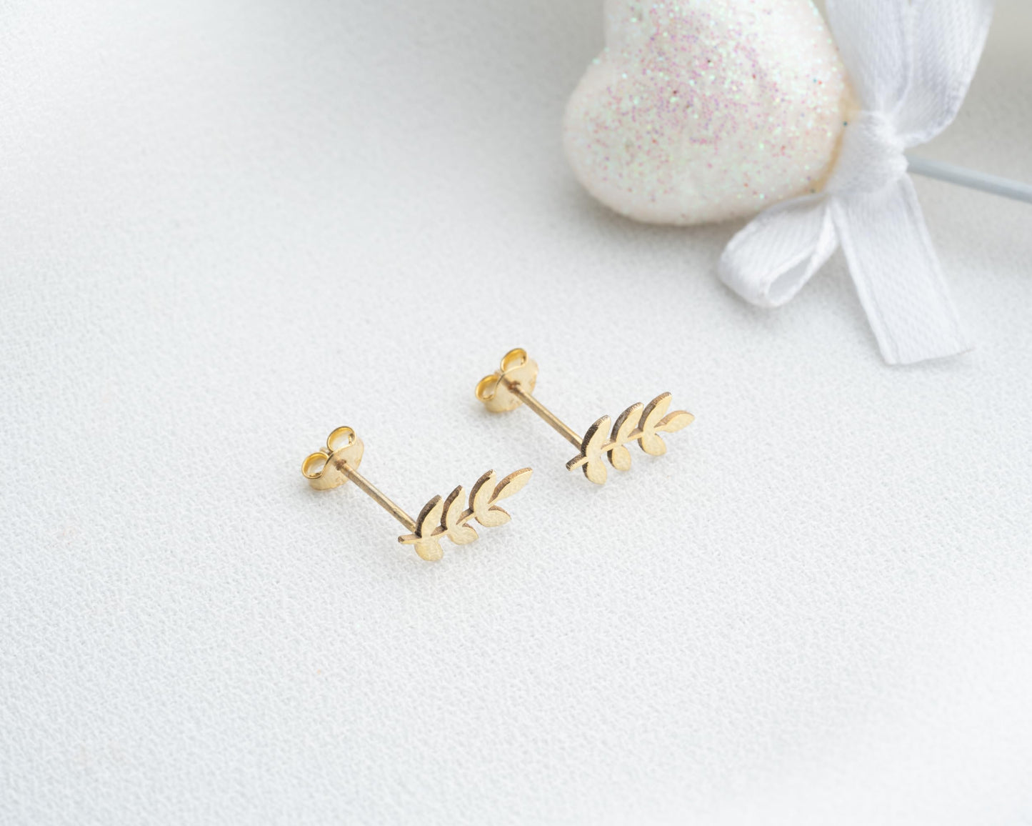 Custom Leaf Earrings for Women, Nature Inspired Stud Earrings, 925 Sterling Silver