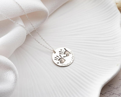 Personalized Newborn Footprint Necklace, 925 Sterling Silver