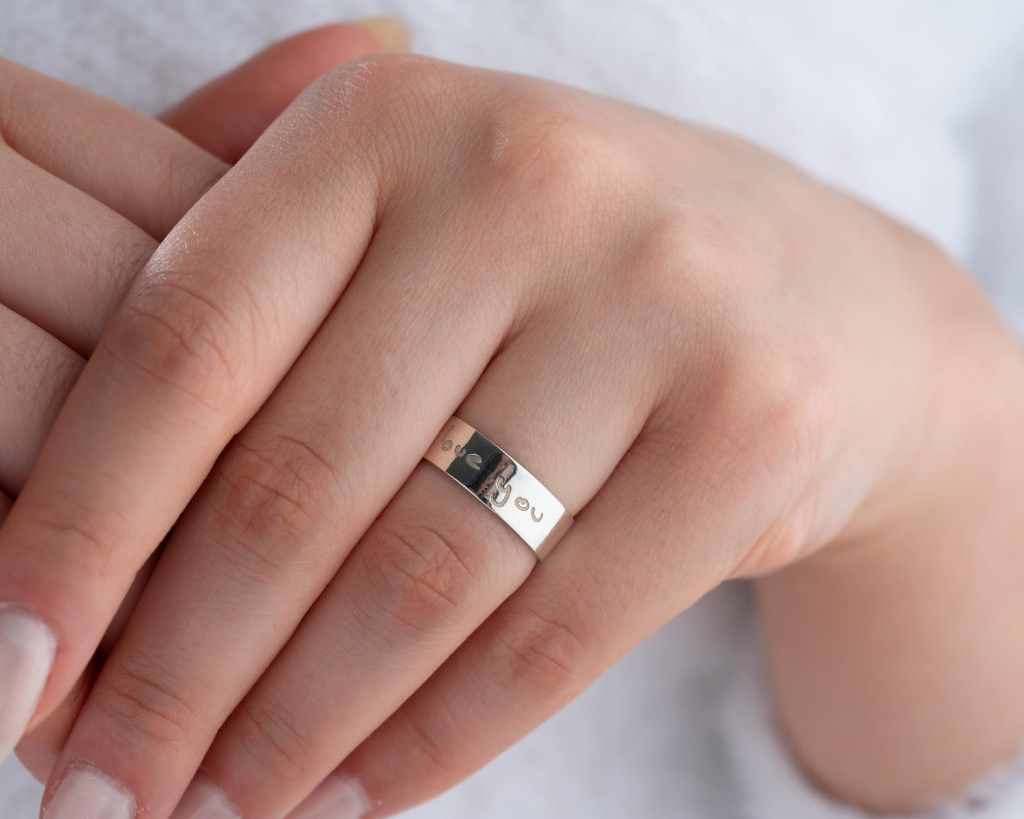 Personalized Ring with Love Message for Women, 925 Sterling Silver
