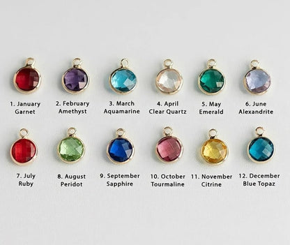 Initial Letter Necklace with Birthstone, 925 Sterling Silver